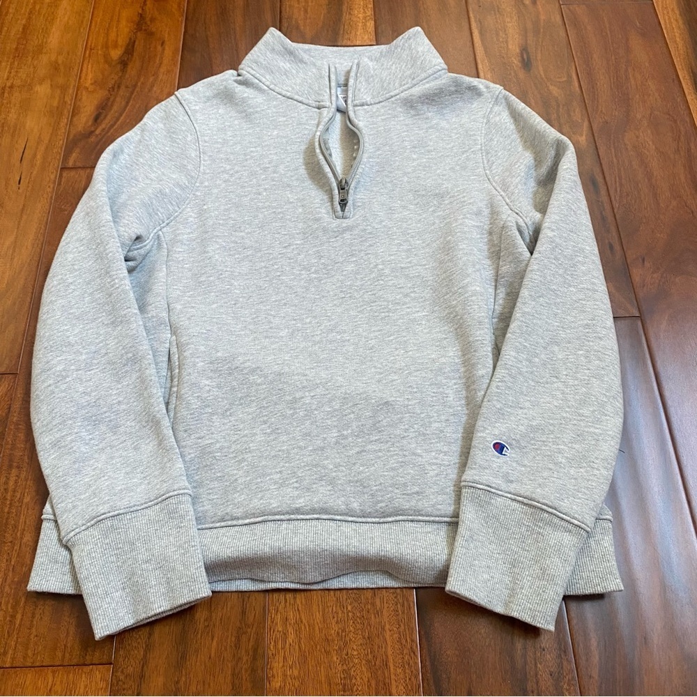 Champion Reverse Weave 1/4 Zip Sweatshirt Women's Small Gray